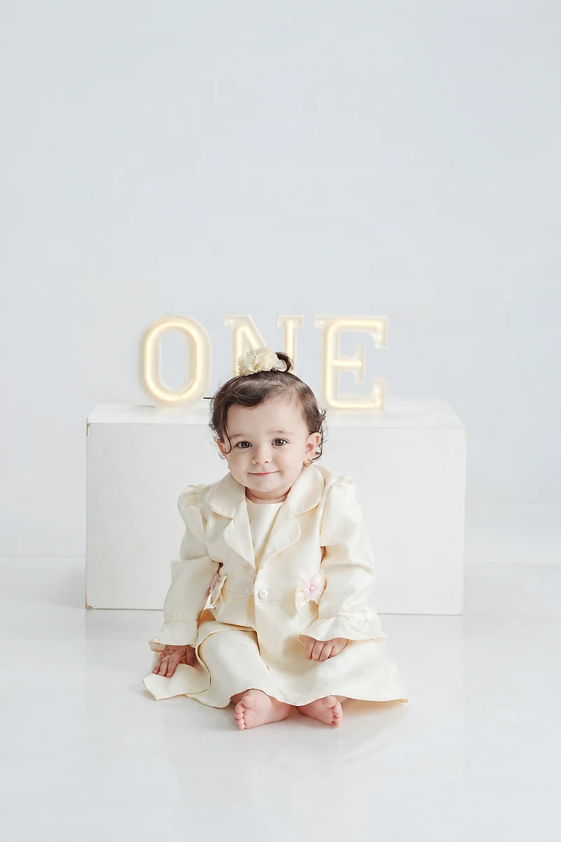 Francesca en su sesión de primer cumpleaños